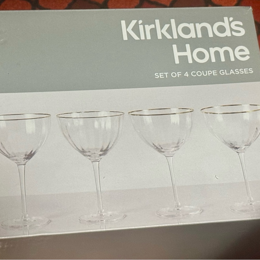 Coupe Glasses with Gold Rim - Set of 4